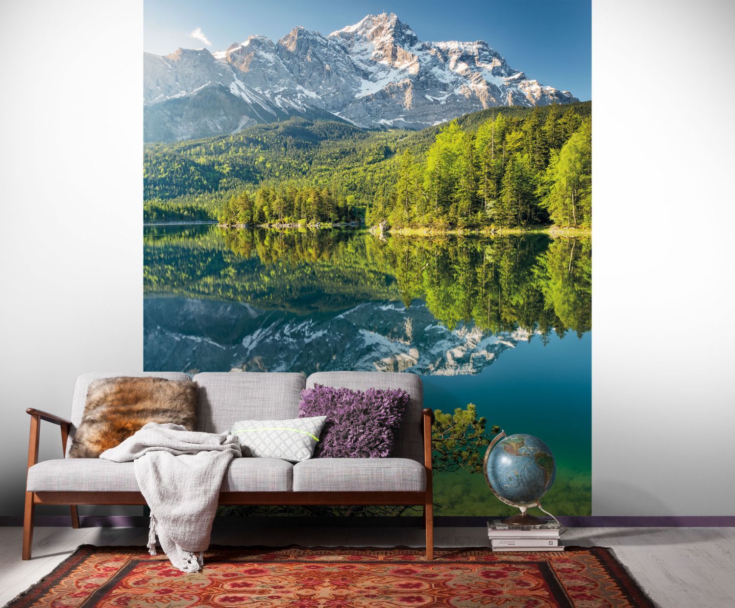 Sanders & Sanders fotobehang Landschap Duitsland groen en blauw - 200 x 250 cm - 612485