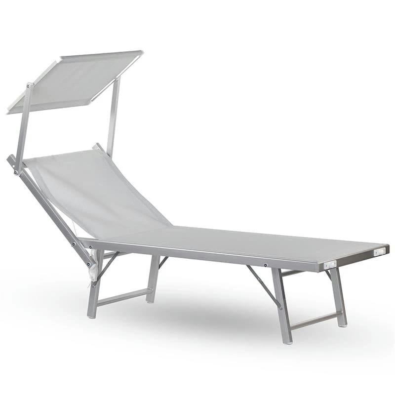BAGNINO - Chaise longue en aluminium blanc glacier