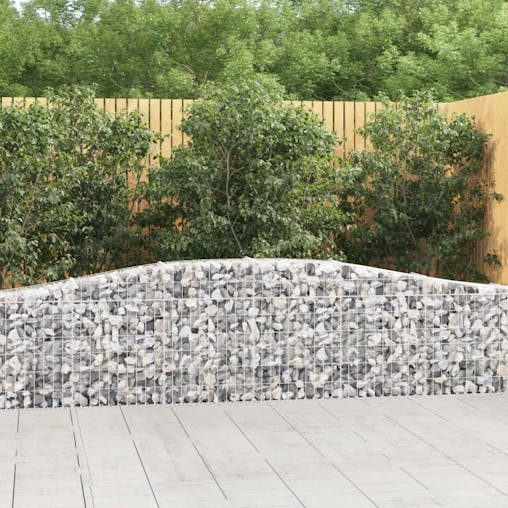 NNEVL Arched Gabion Baskets 3 pcs 400x30x60/80 cm Galvanised Iron