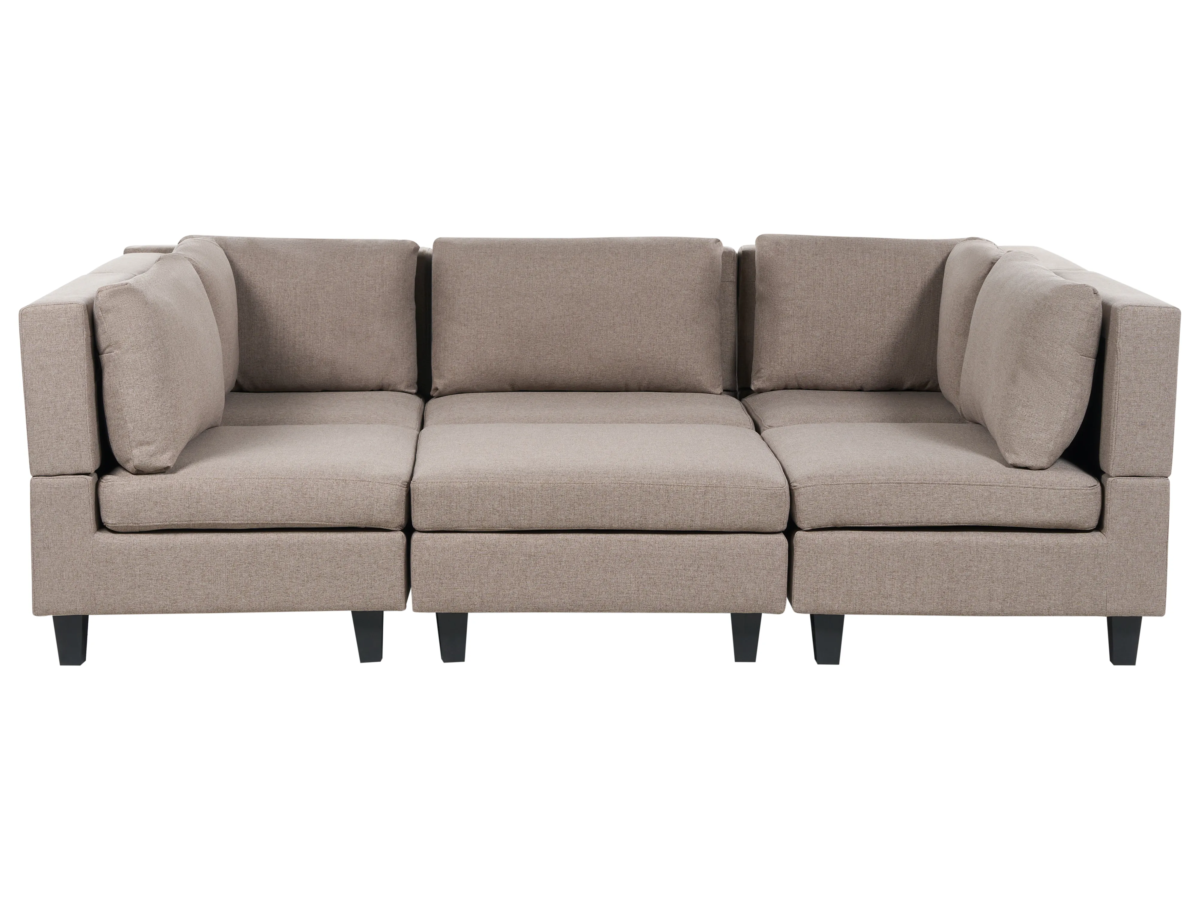 Modular Sofa 3 Seater UNSTAD Fabric Brown with Ottoman