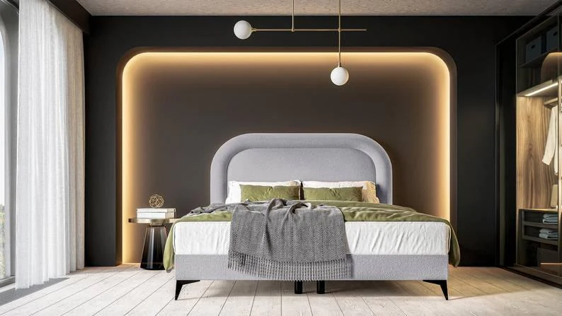 Boxspring Lorena chenille inclusief topper 160 x 200 cm