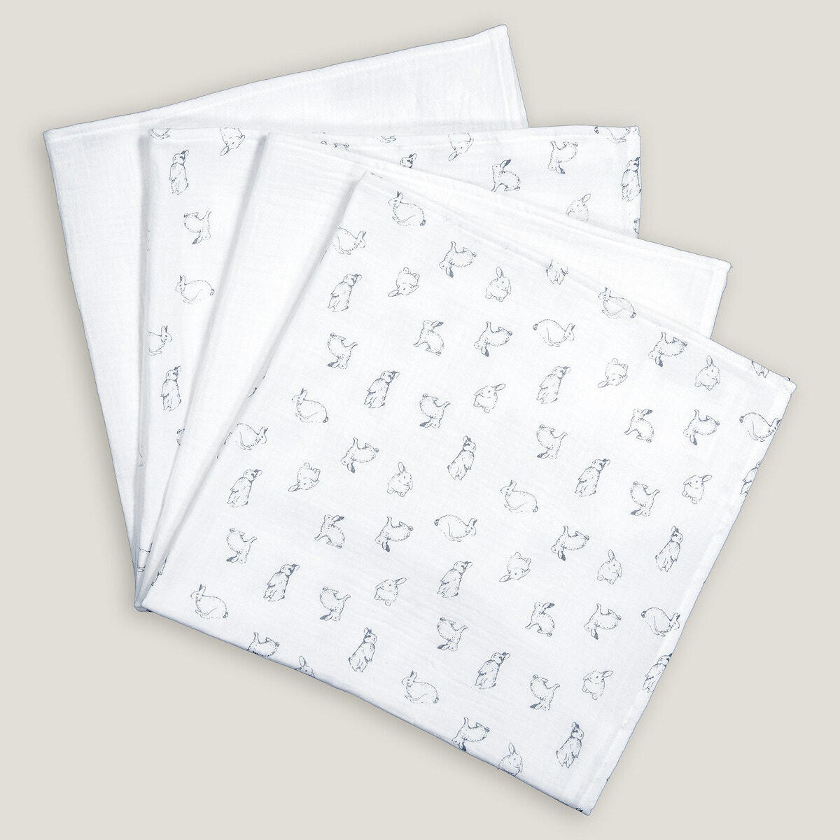 Lot de 4 langes en gaze de coton