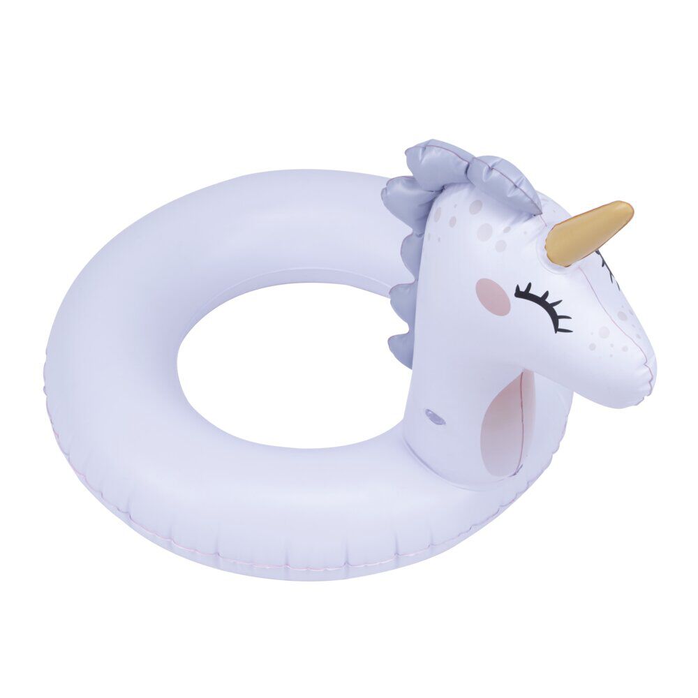 Bouée ronde tête de licorne plastique blanc Ø60cm