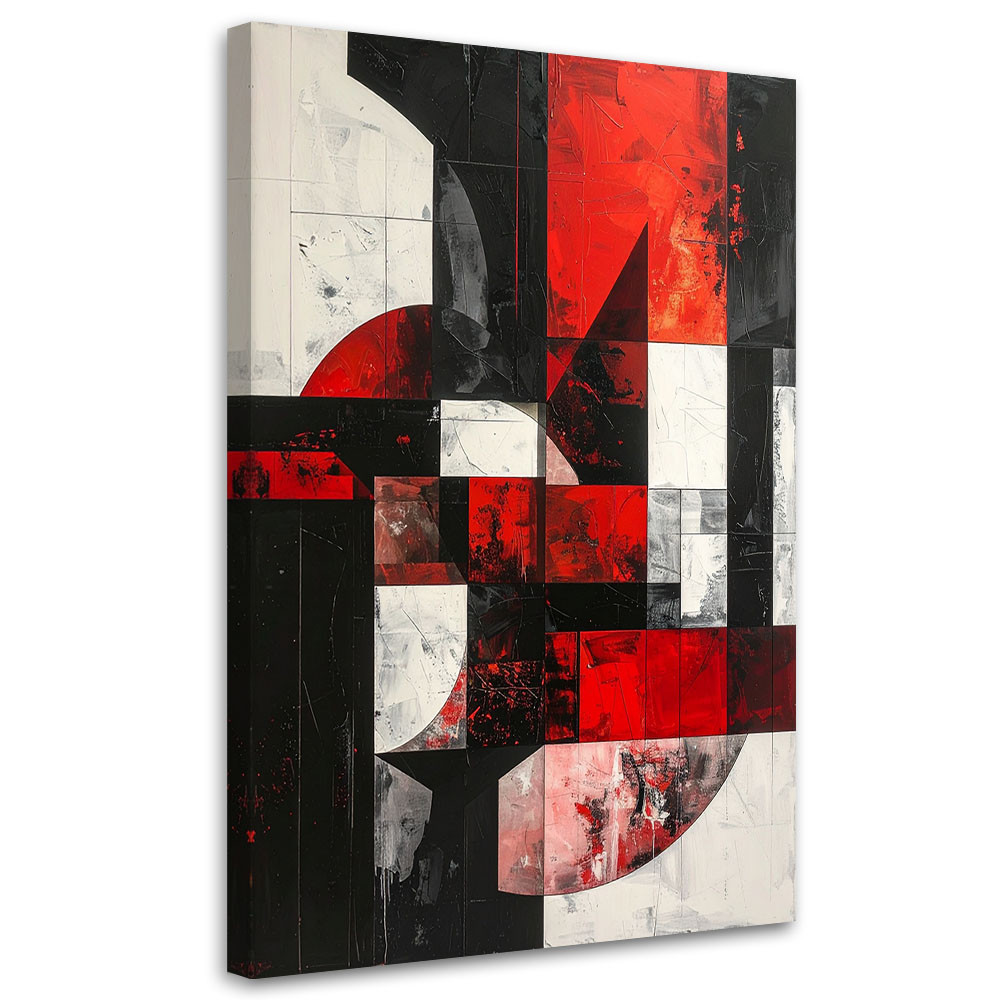 Obraz do salonu sypialni, Abstrakcja tekstura koła kształty czarno 20x30