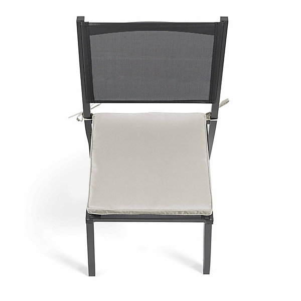 Lot de 4 galettes de chaise polyester 40x40x3 cm beigeOviala