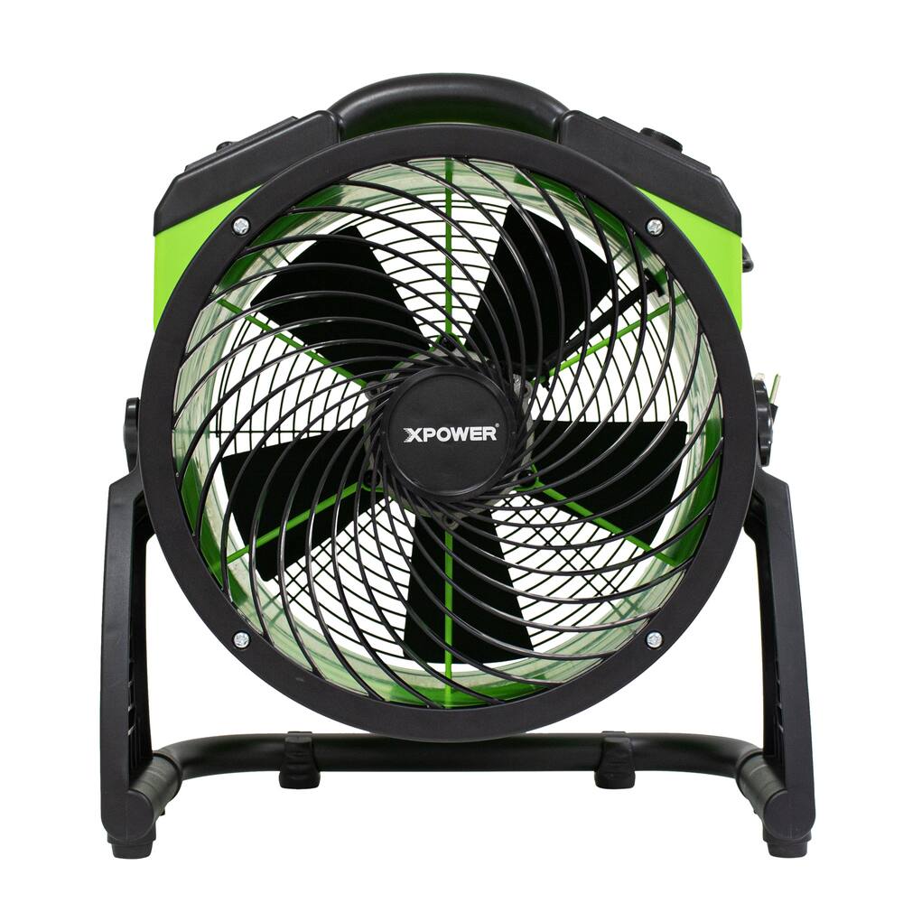 XPOWER Pro FC-250D Brushless DC Motor Air Circulator Utility/Floor Fan, 1560 CFM, Green, 13-in