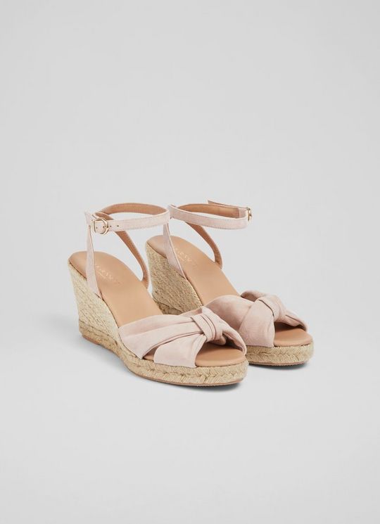 Angela Pink Suede Espadrille Sandals