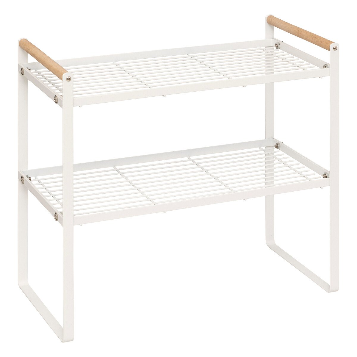 Estante de cozinha branco com 2 níveis 37.5cm