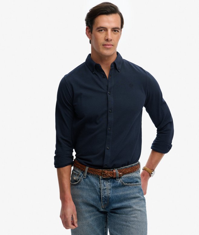Vintage Destroy Pique Long Sleeve Shirt