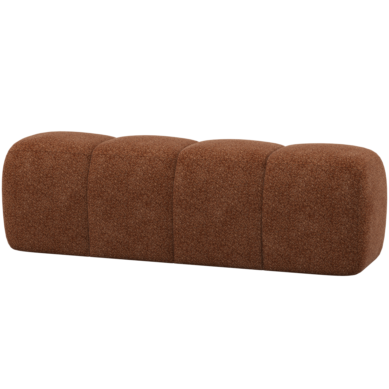 WOOOD eetbankje 164 cm Mojo - Wollig - Roestbruin - 49x164x45
