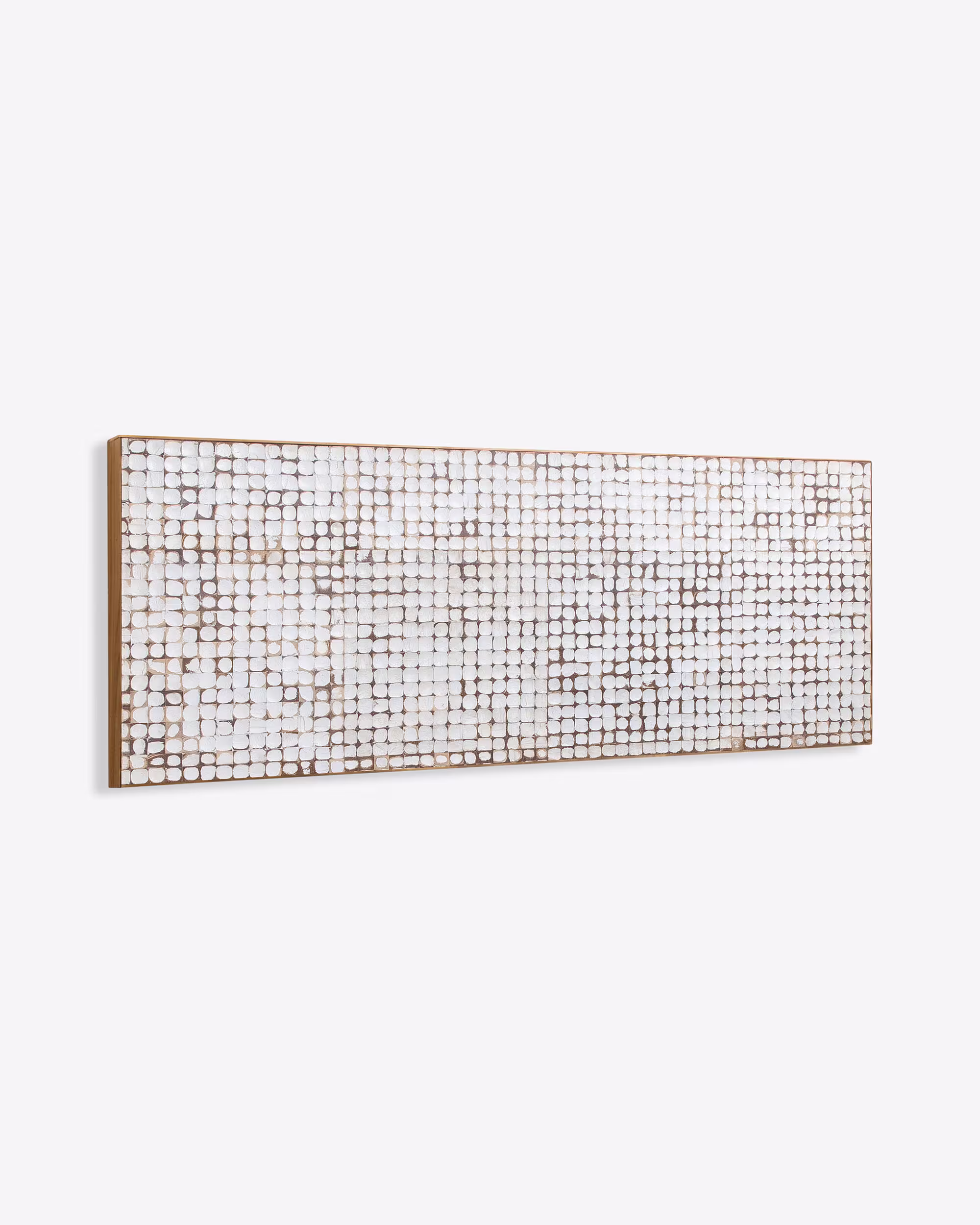Cabecero Kron de madera maciza de mango y cáscaras de coco para cama de 160 cm