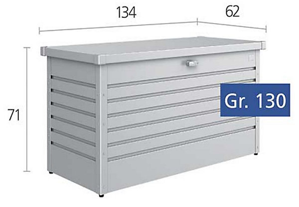 Coffre de jardin métal Biohort T130 gris quartz 460L