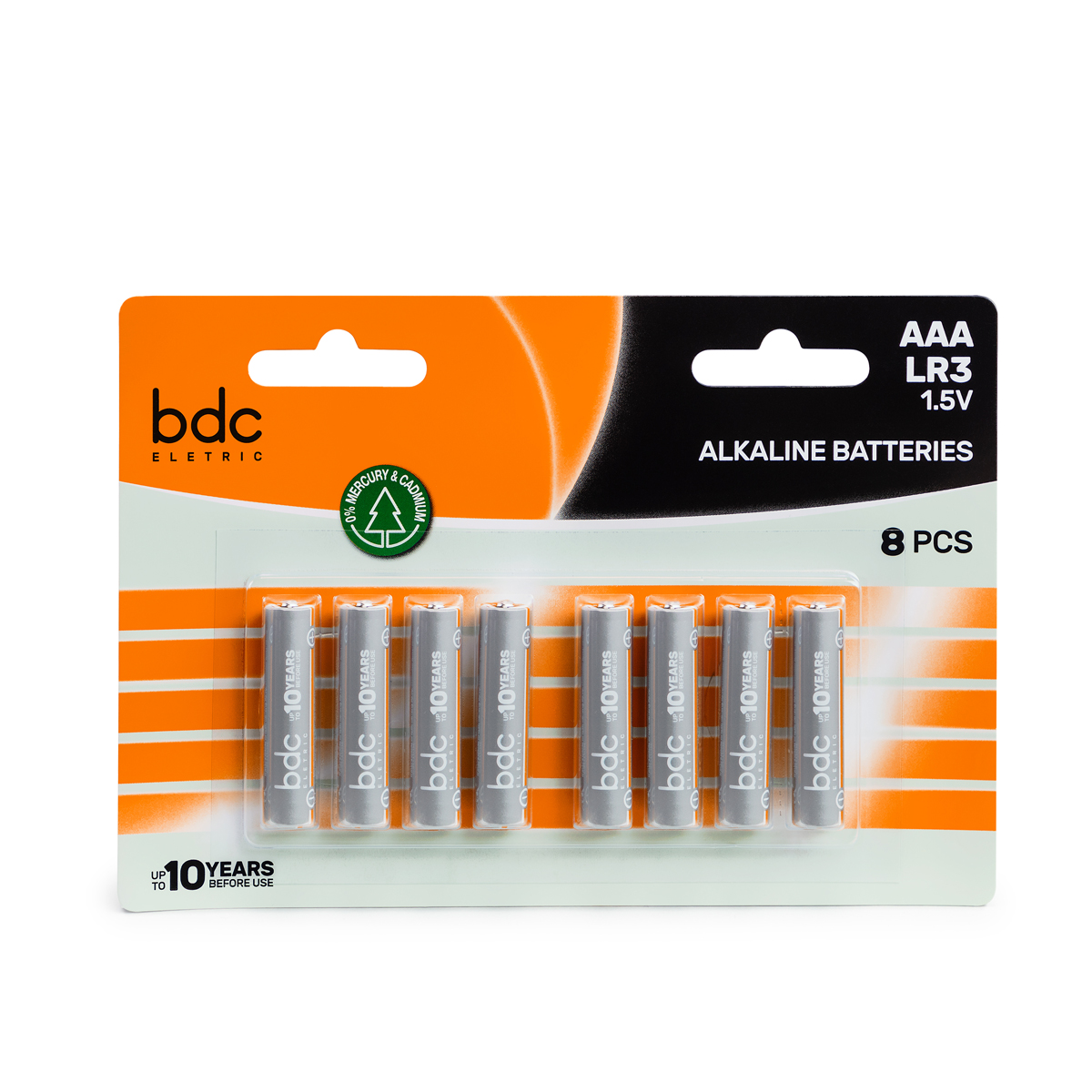 Conjunto de 8 pilhas alcalina bdc lr03