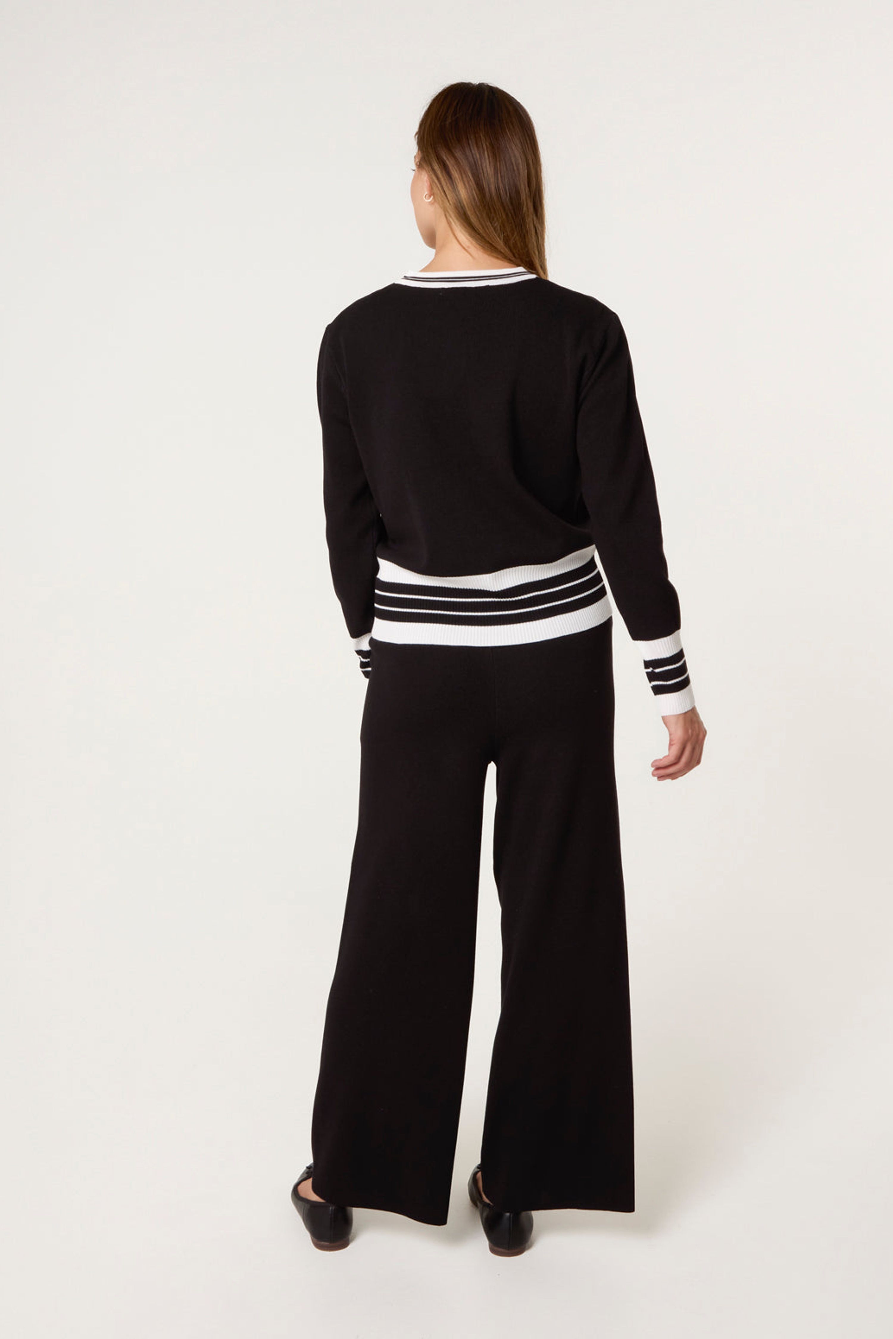 Blue Vanilla Black Contrast Colour Co-ord -Button Front Set