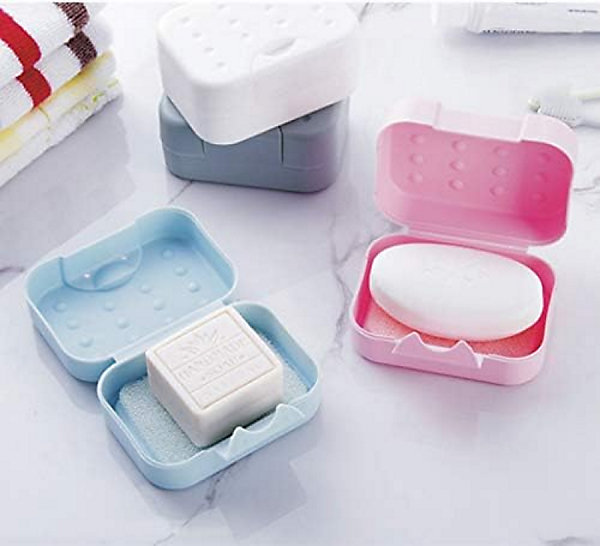 Ensemble de porte-savon de voyage 4 pièces, porte-savon avec couvercle, porte-savon avec couvercle, porte-savon en plastique