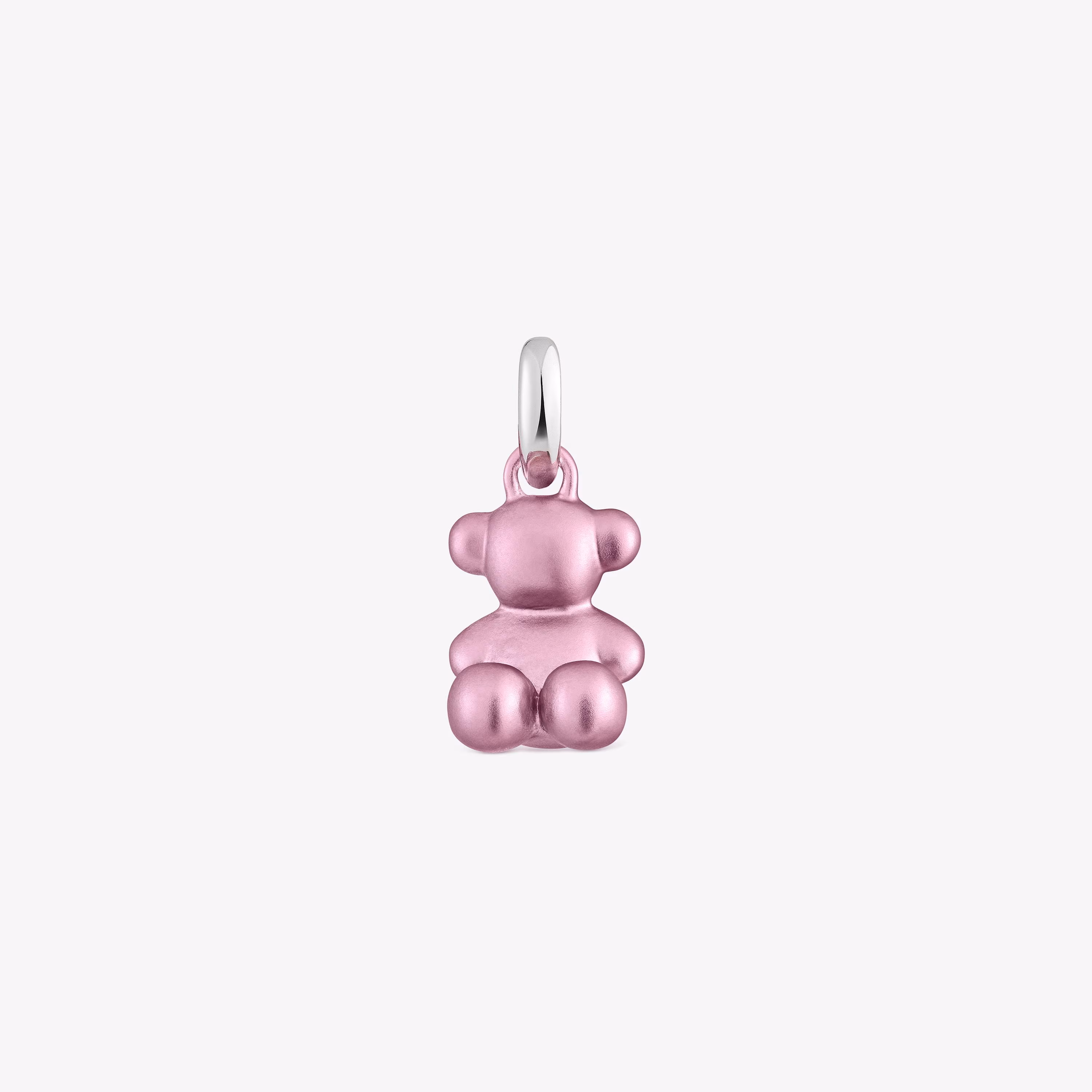 Colgante oso pequeño de acero en color rosa claro Bold Bear