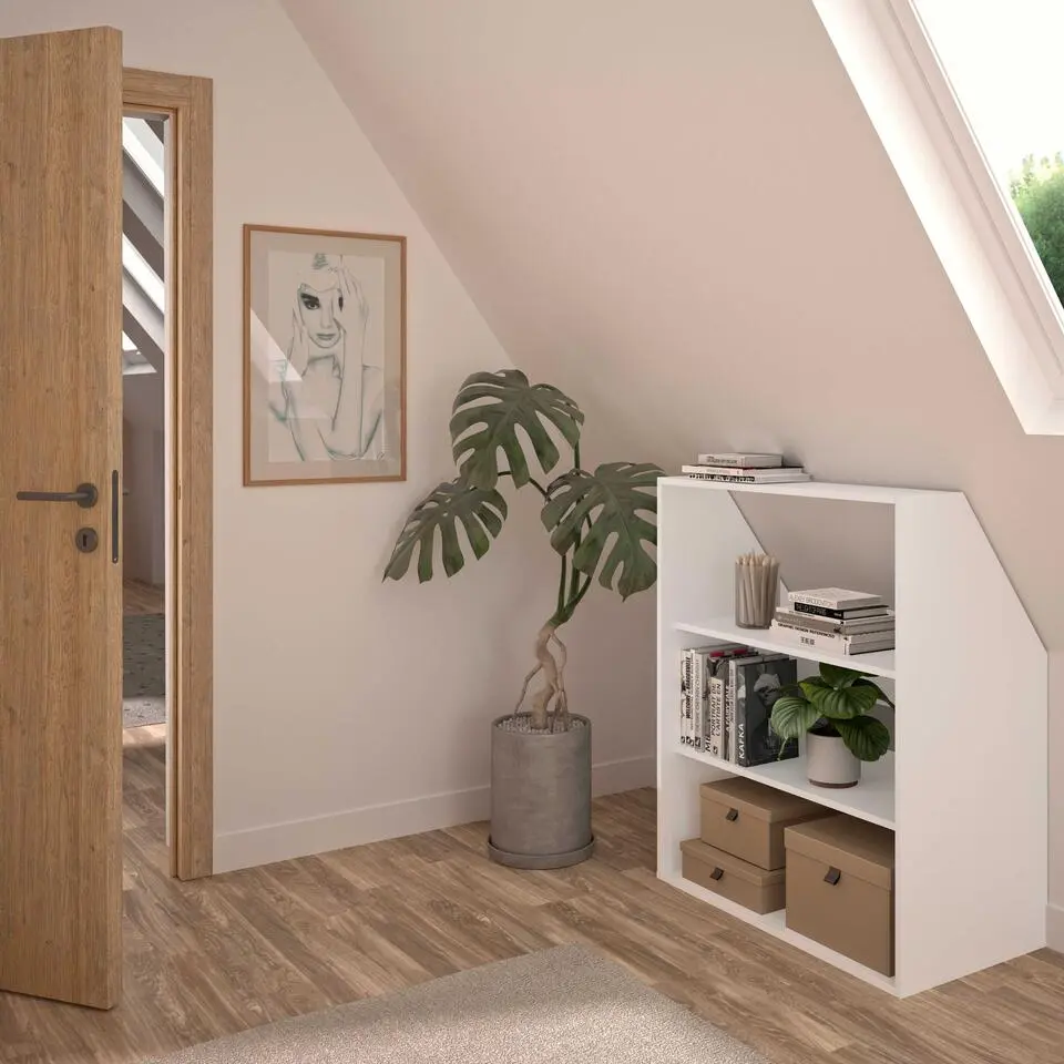 Boekenkast Under - 91x50x110cm - wit