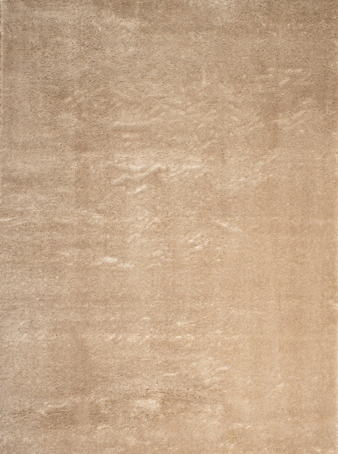 COSY - Tapis en polyester brillant motif uni beige 67x90