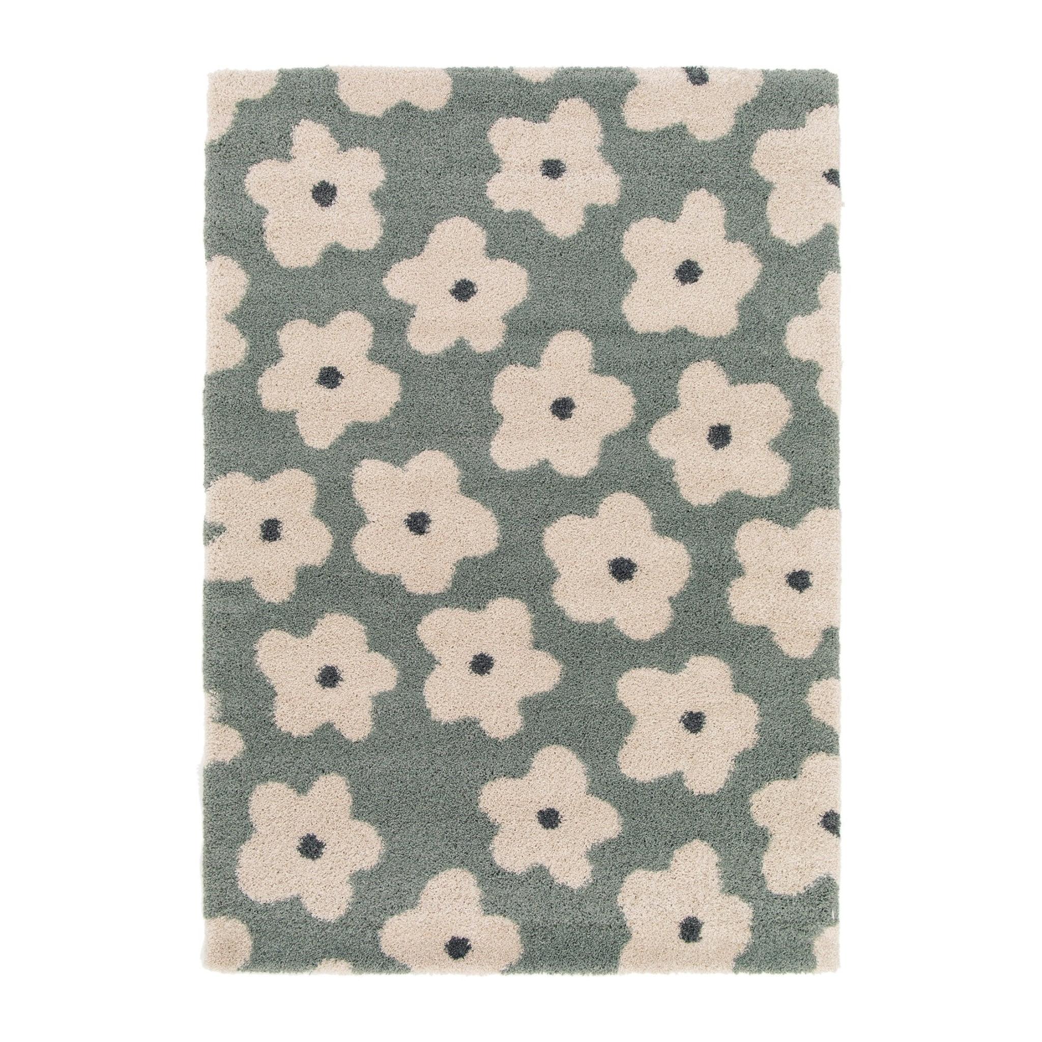 AFK Living vloerkleed Bloemen - voor kinderen - groen