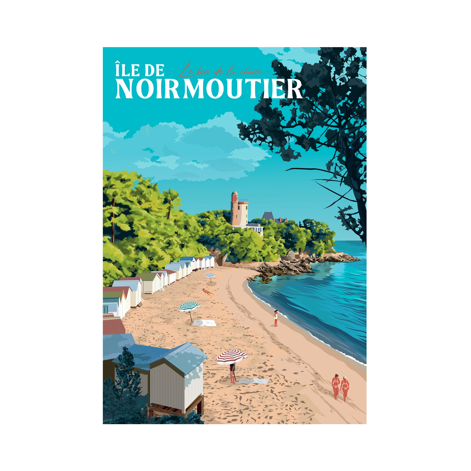 PRINTYMANIA Affiche ÎLE DE NOIRMOUTIER 30 x 40 cm