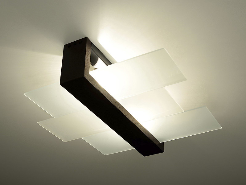 Lampa sufitowa Feniks szklana biało-czarna