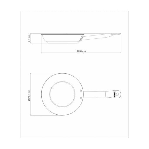 Professional Non-Stick Stainless Steel Frying Pan, 20cm, 1.1L