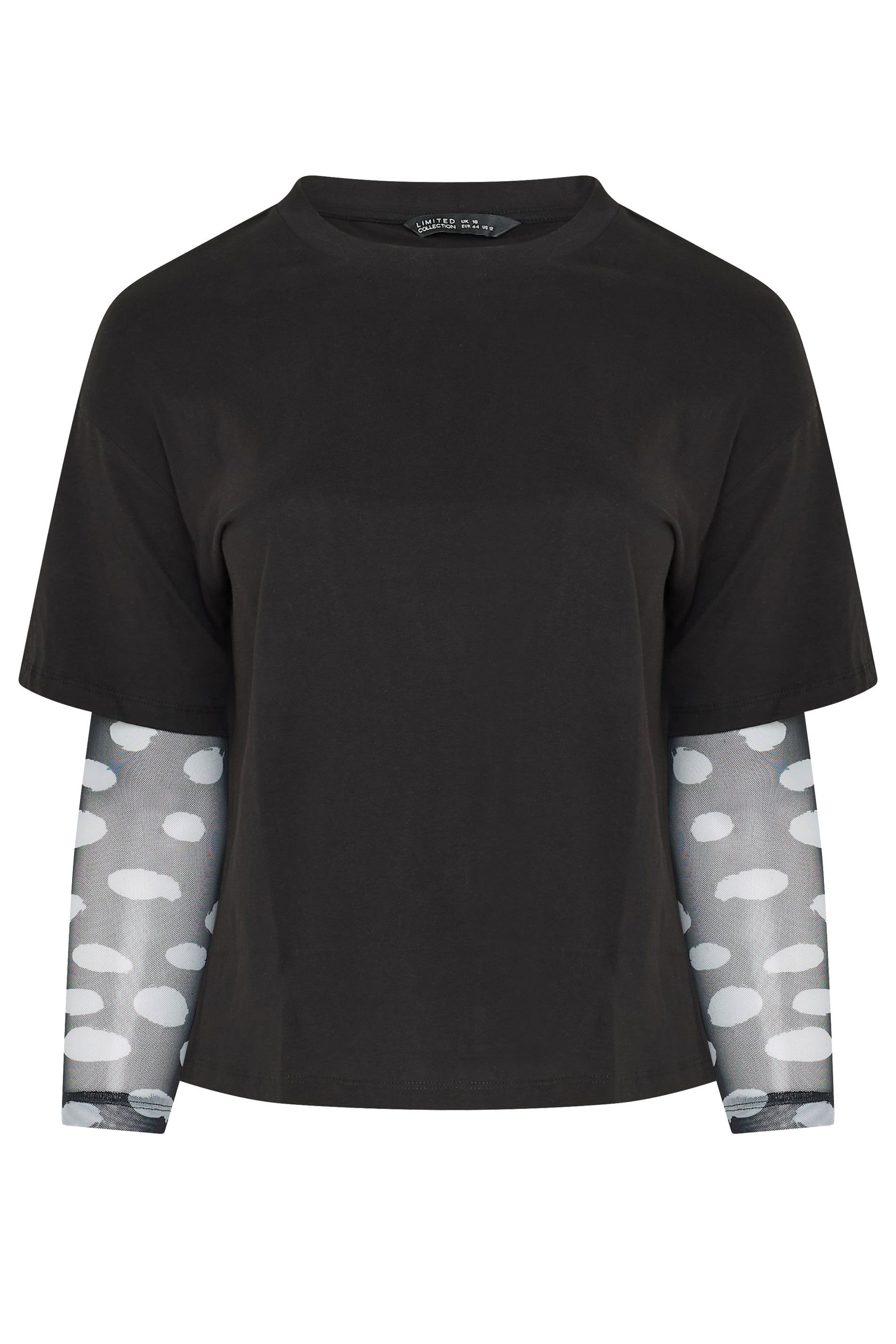 Yours Polka Dot Sleeve T-Shirt
