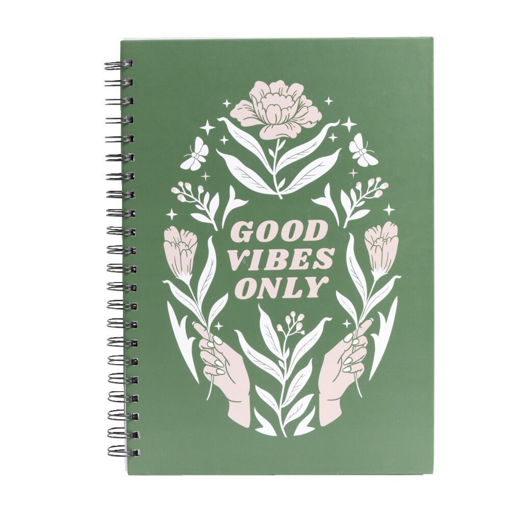 Carnet spirale A4 à lignes Good Vibes Only 200 pages