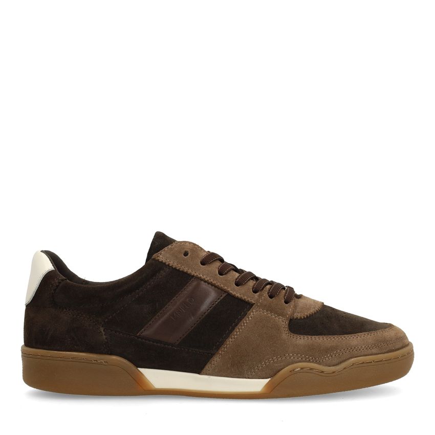 Manfield Bruine suède sneakers