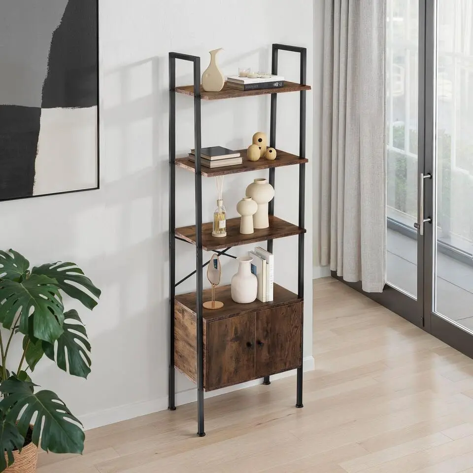 tectake Wandrek Brentwood 57,5x34x173cm, Industrieel Hout Donker, Rustiek