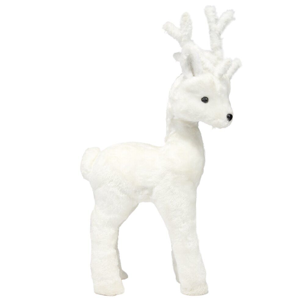 Décoration à poser renne debout H36 cm blanc