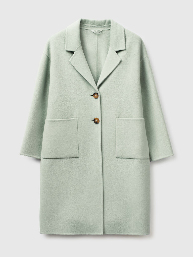 Long coat in wool blend