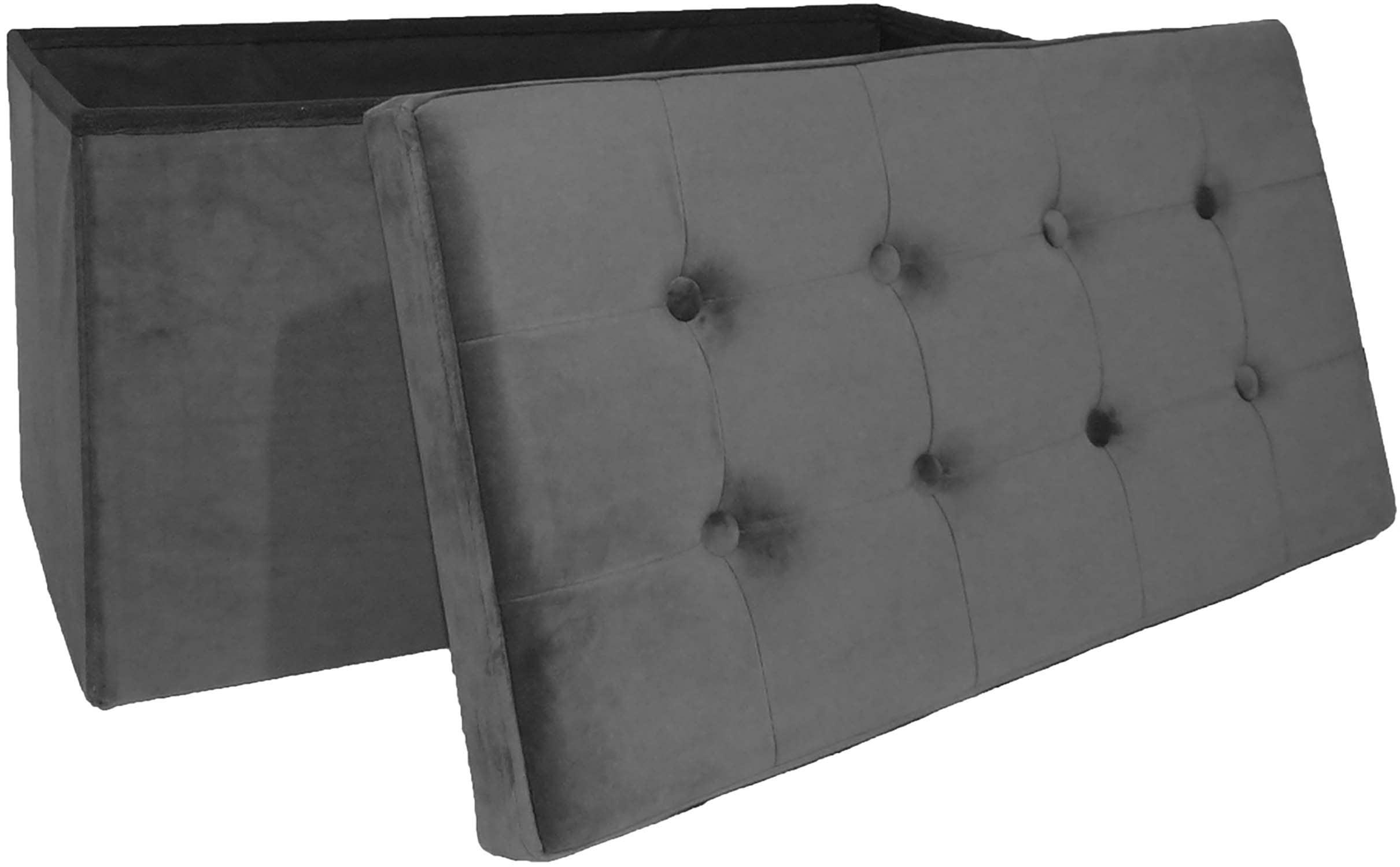 - Banc coffre pliable 8 boutons gris