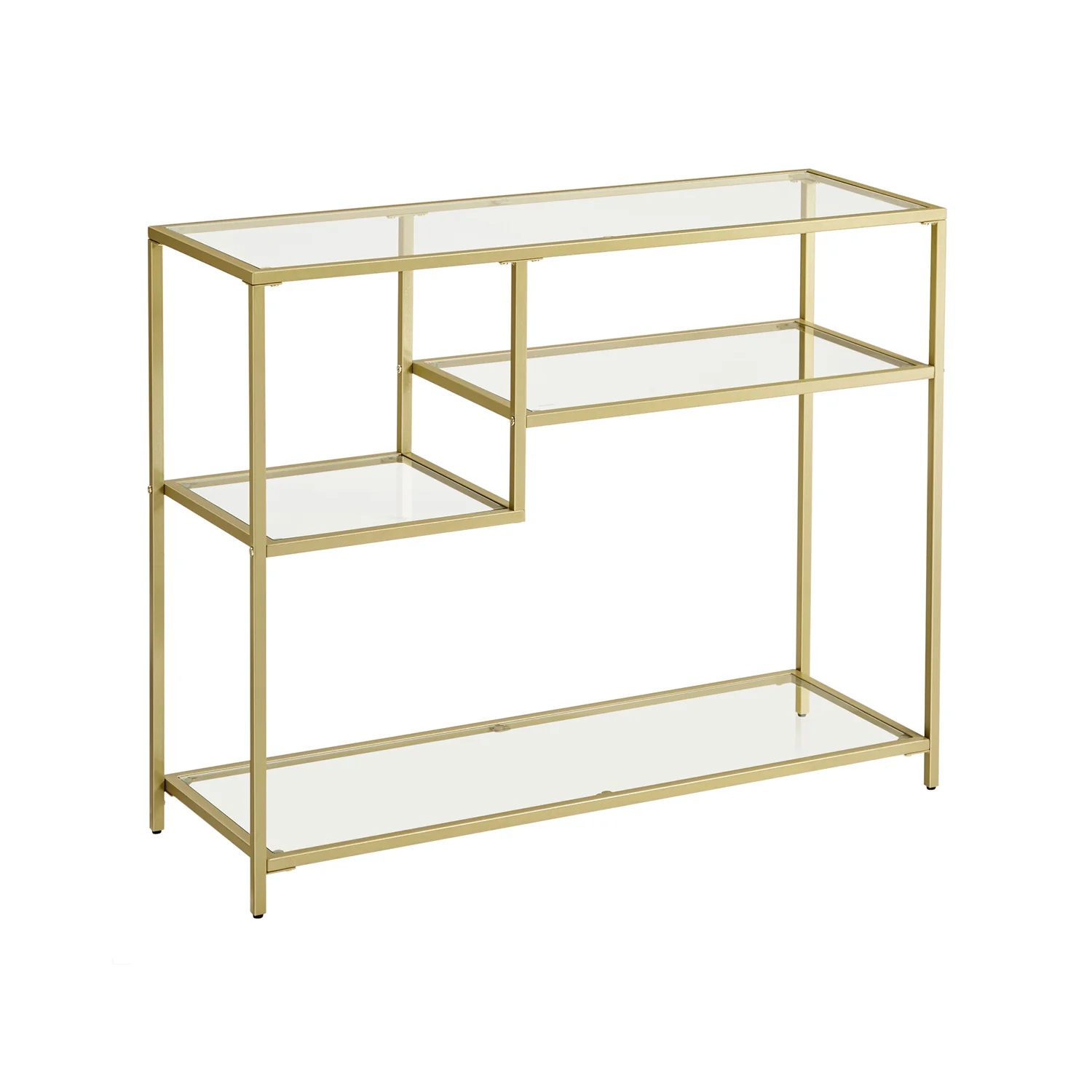 Table console verre doré