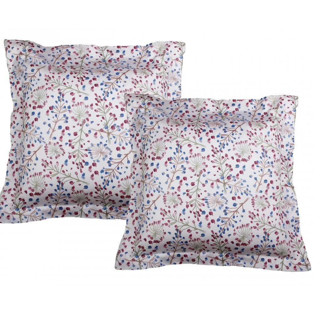 OMBELLIFÈRE SATIN - Lot de 2 taies d'oreiller satin de coton 63x63 cm  imprimé Ombellifère