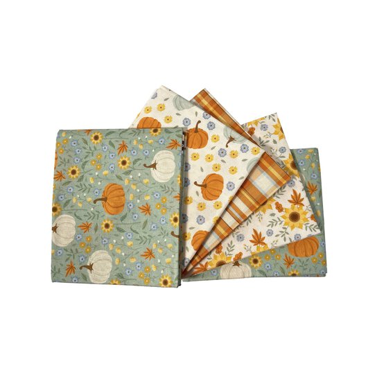 Pumpkin Fields Cotton Fat Quarters 5 Pack