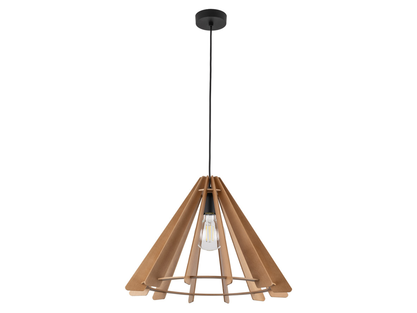 Lampa wisząca Eris Wood 50 cm drewniana beżowa