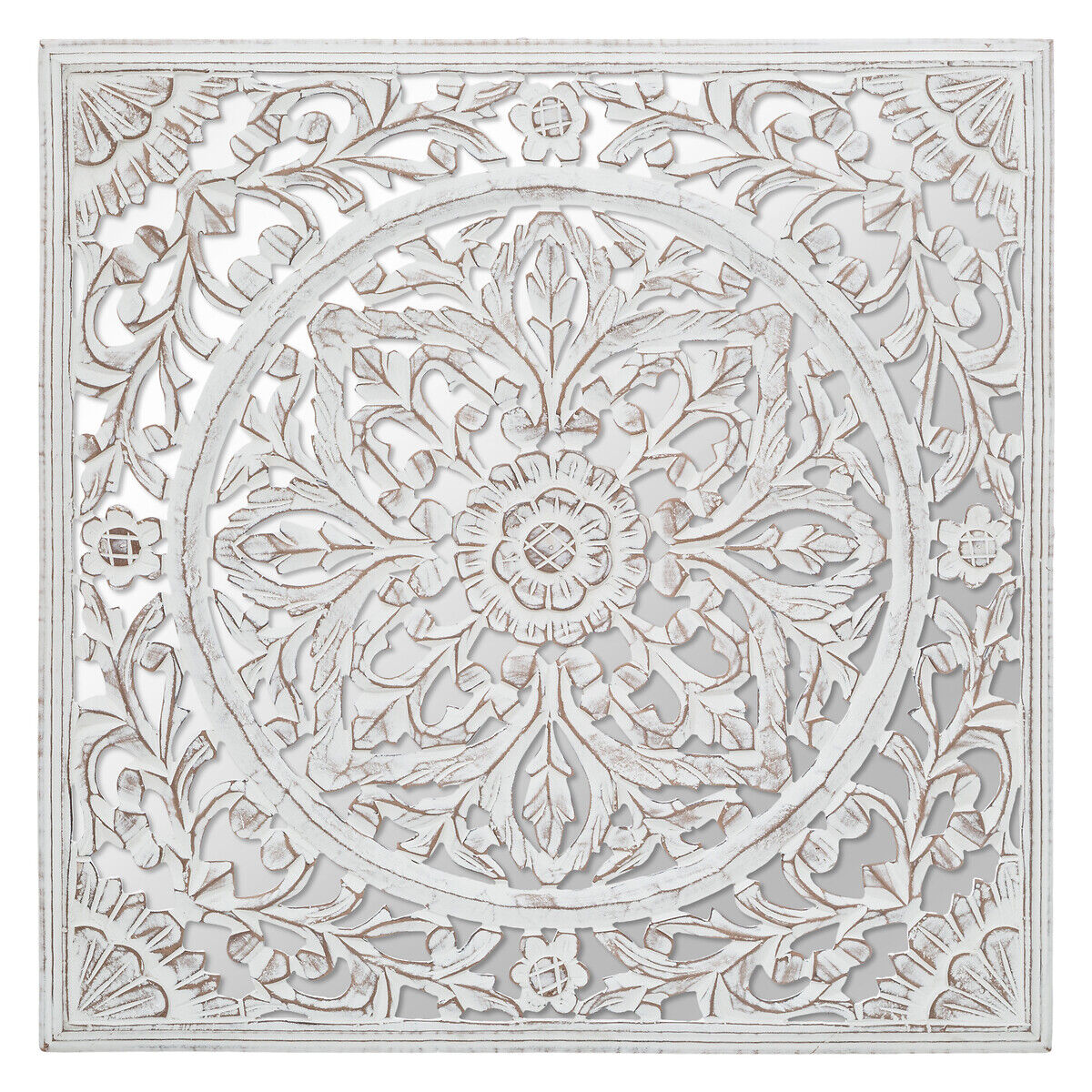 Painel decorativo FANNY branco em madeira 58x58cm