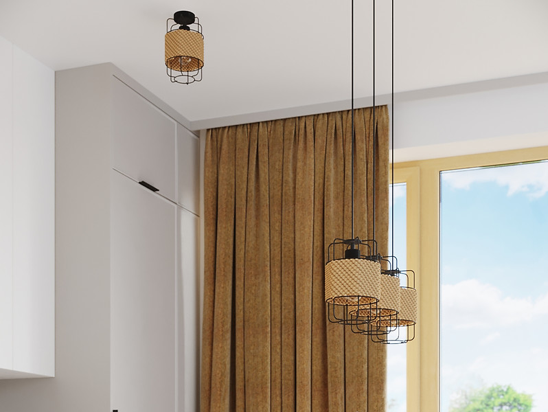 Lampa natynkowa Gizur stalowa czarna