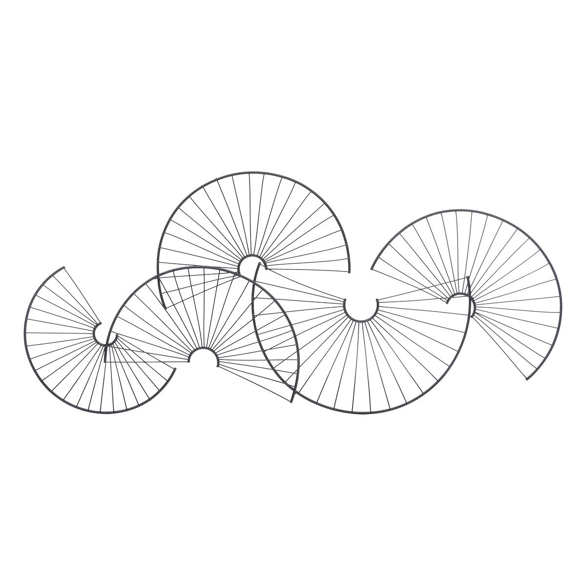 Decoração mural CLOE preto em metal 35x77cm