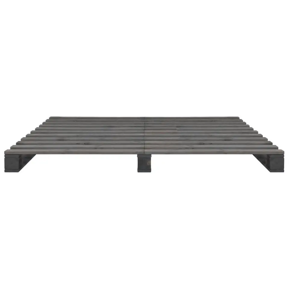 vidaXL - Bed frame pallet - Grijs - Massief grenenhout - 140x200 cm
