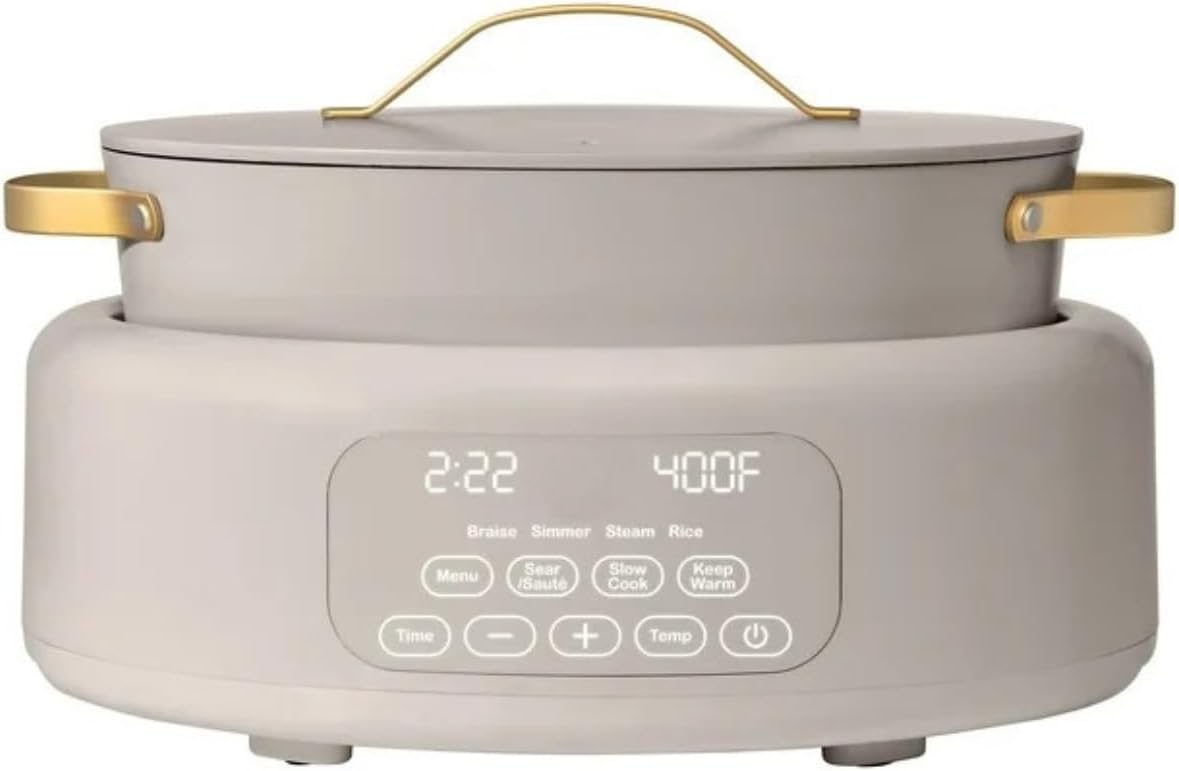 Multi-Cooker 6-Quart 10-in-1 Electric Multi Cooker, Digital Controls, Slow Cook, Steam, Sauté & Rice, Oven-Safe Nonstick Pot