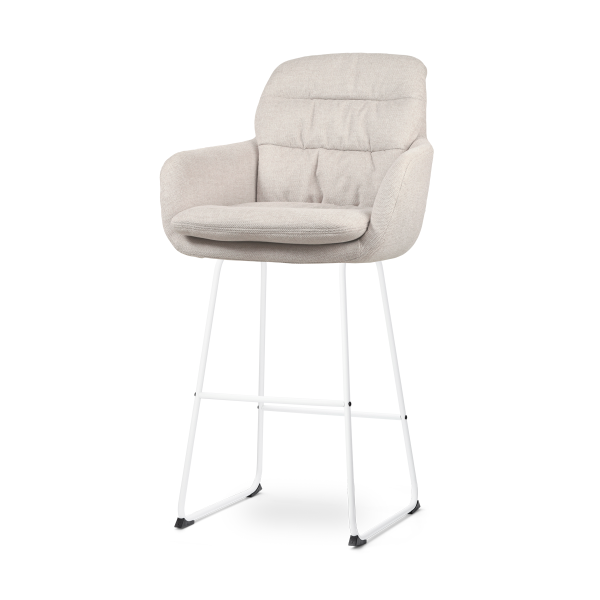 Nolon Nino-Mia Barkruk Beige - met Armleuning - Wit - 75 cm