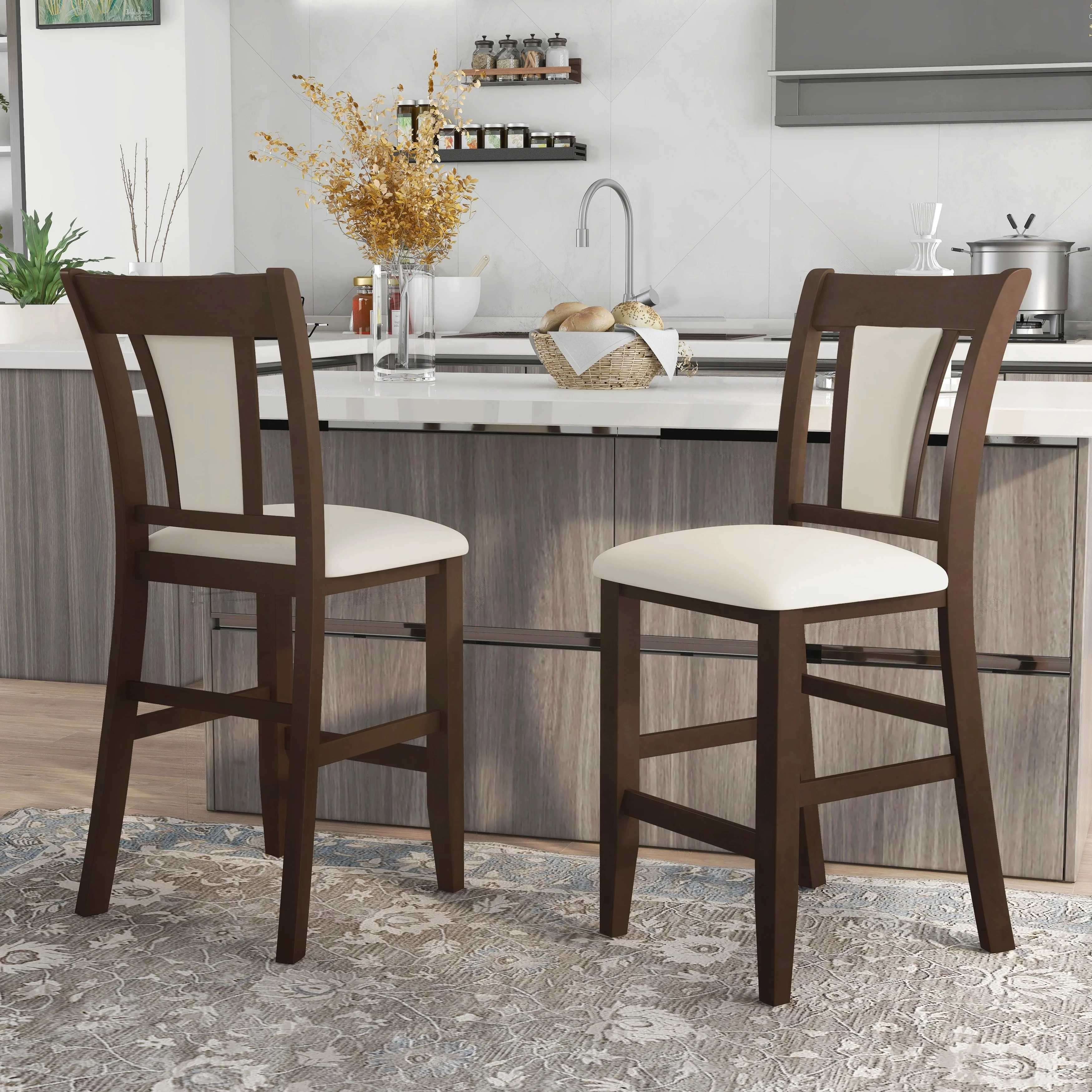 Dionne Modern Cherry Counter Height Stool (Set of 2) by Furniture of America