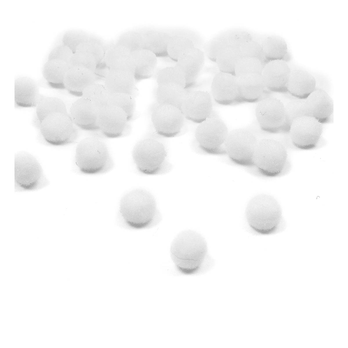White Pom Poms 7mm 50 Pack