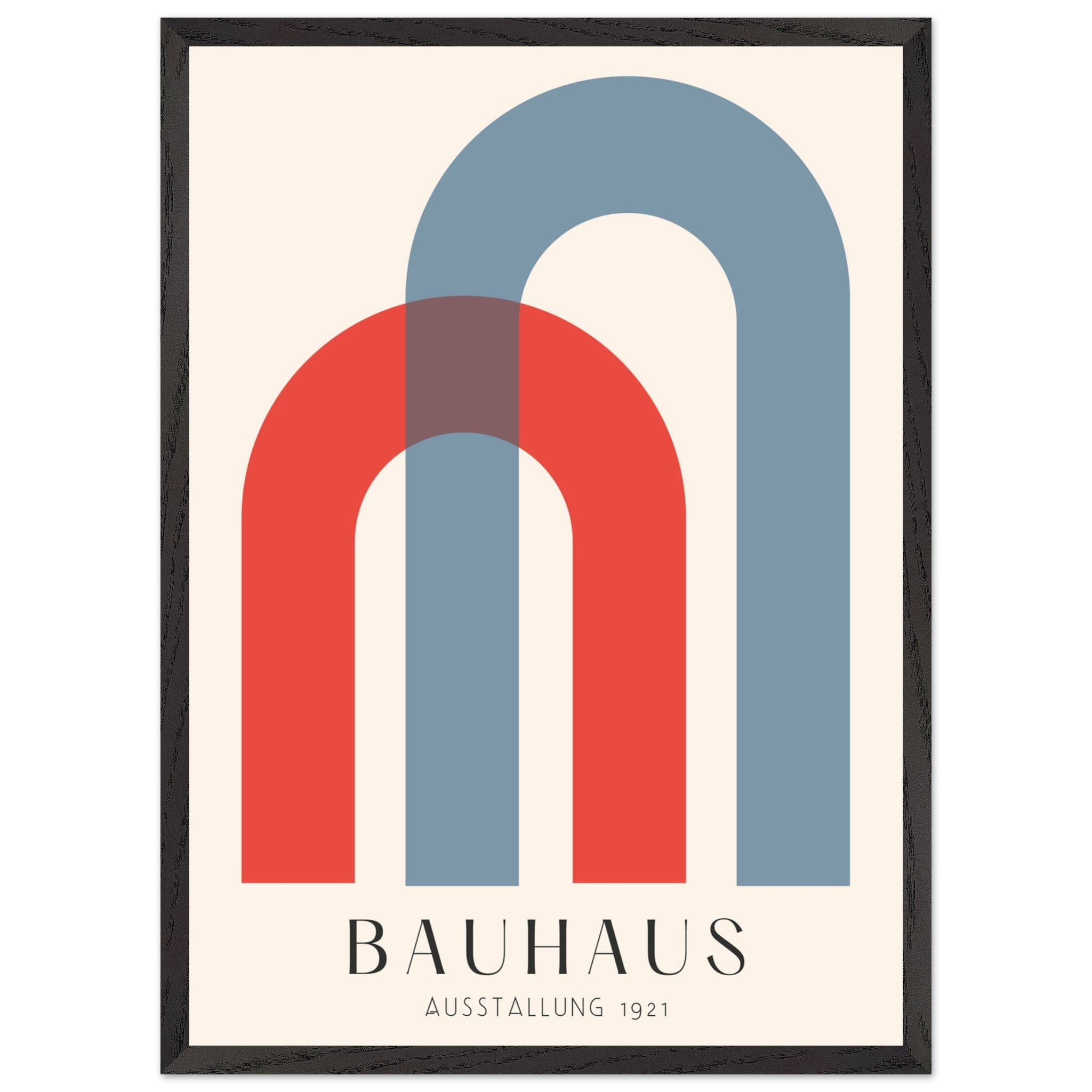 Artfulprints Poster met Lijst Bauhaus - Ausstellung 1921  - 50x70 cm - Meerkleurig