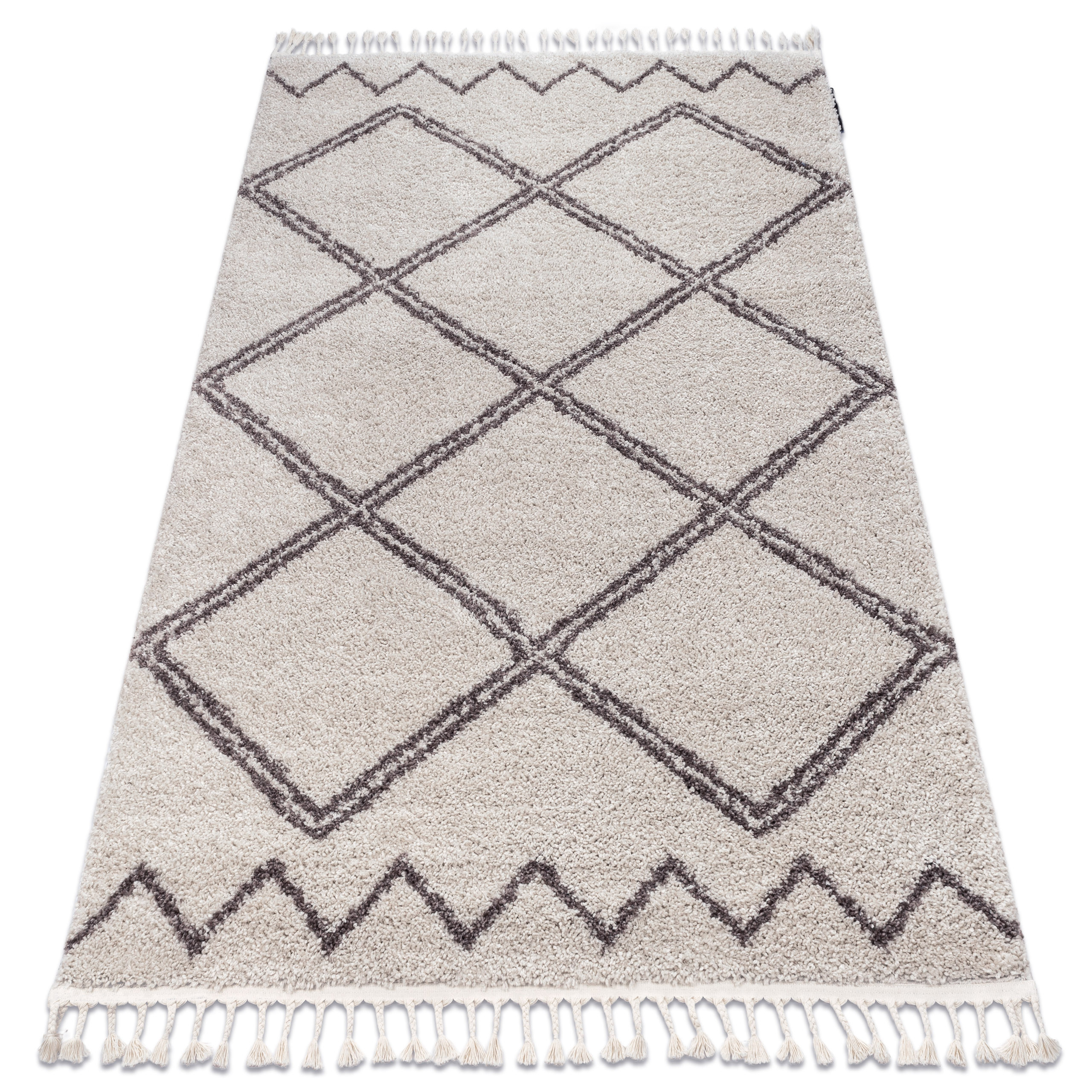 Dywan BERBER ASILA B5970 krem / brąz Frędzle berberyjski 80x150 cm