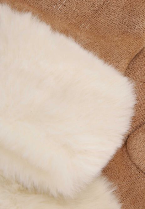 Womens Tan Faux Shearling Gloves