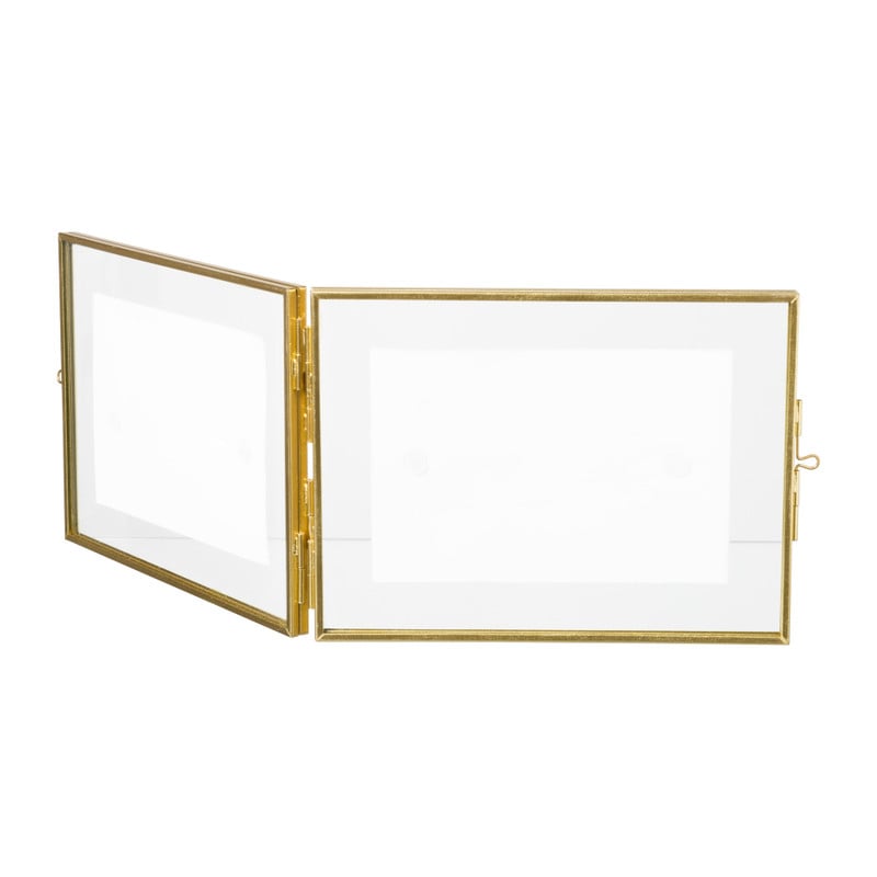 Fotolijst tweeluik - goudkleurig - 15x20x2 cm