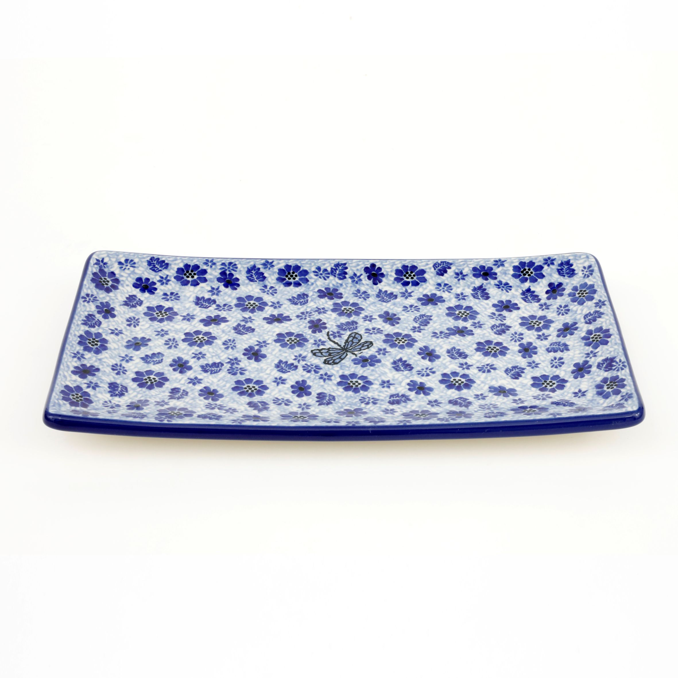 Tacka ceramiczna C26 30/16,5cm 1443X Ważka w kwiatach
